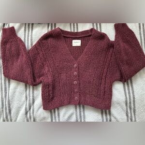Abercrombie & Fitch Maroon Cardigan Sweater